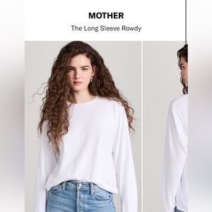 MOTHER The Long Sleeve Rowdy in White Size XS NWOT